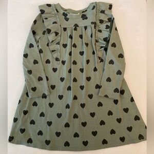 Cat & Jack toddler girls long sleeve dress with hearts 5T Valentine’s Day